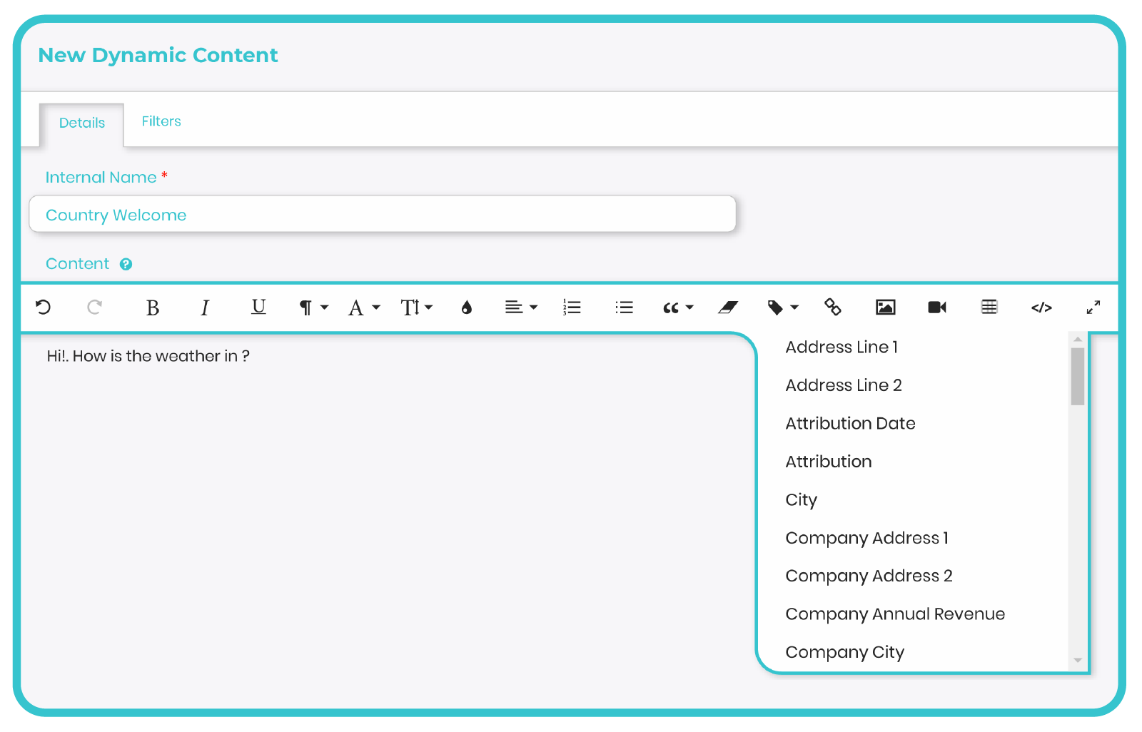 Dynamic Personalisation